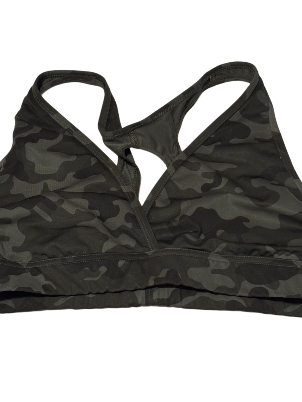 Women’s handful Fav Sports Bra in Looker Green Camo Sz Lg